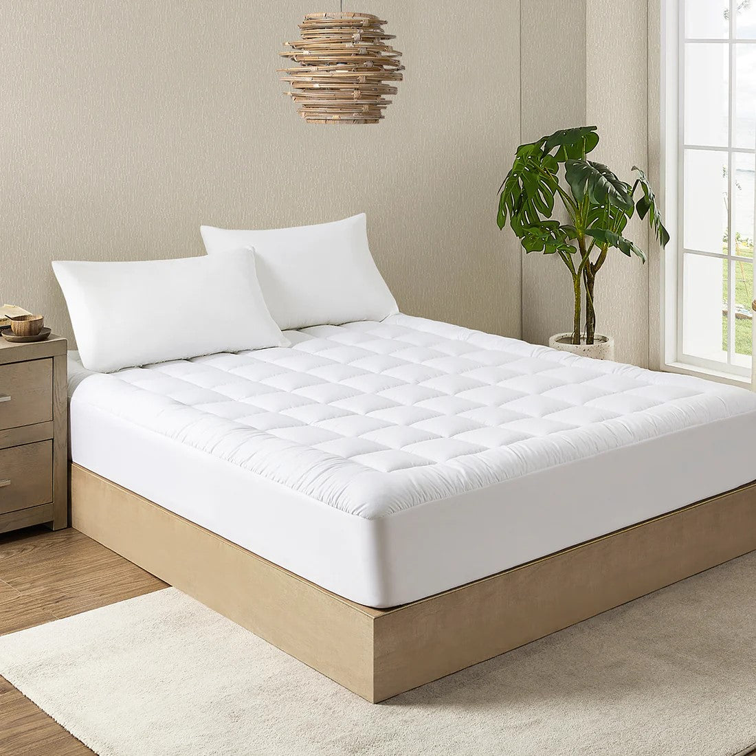 Mincoco Mattress Pad White