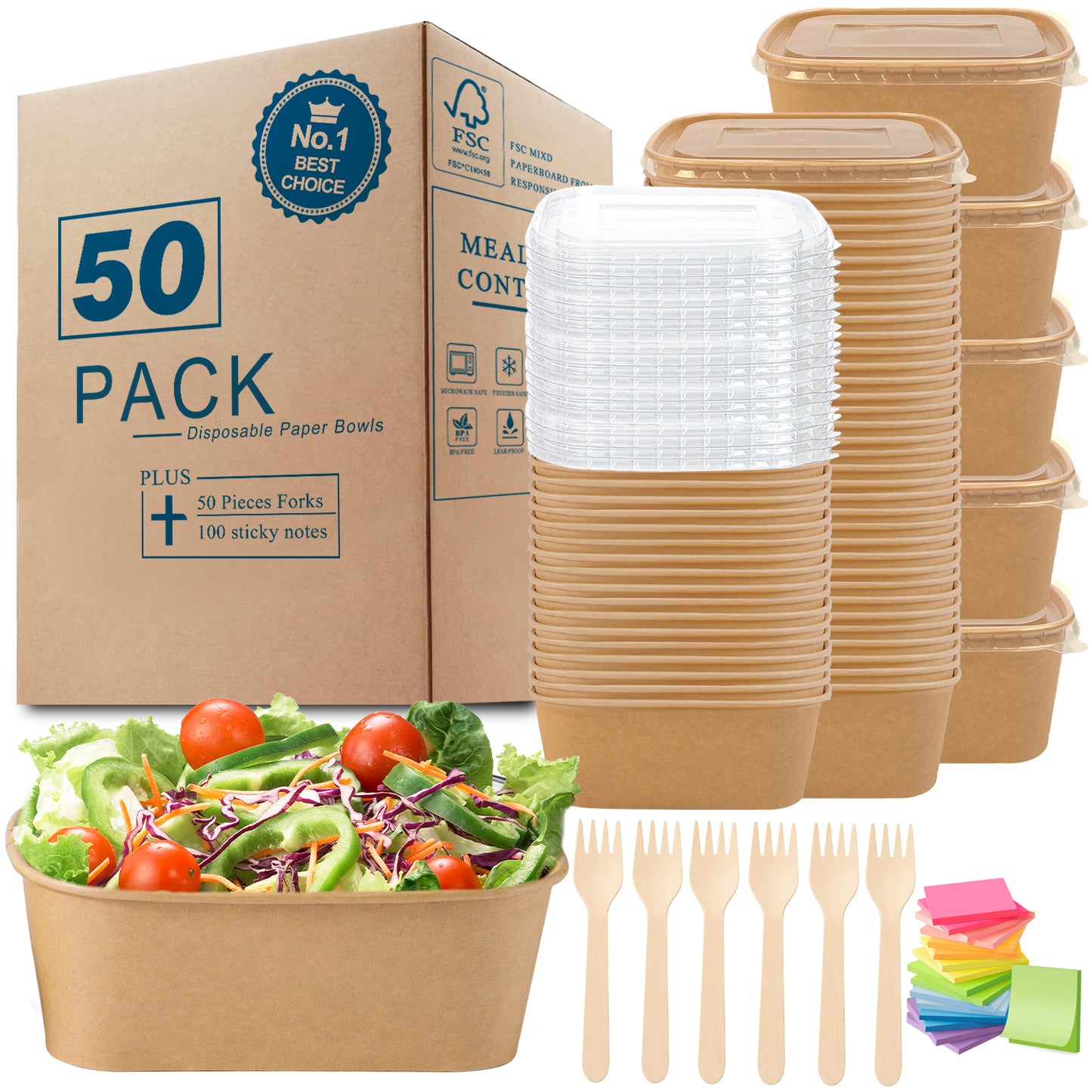 MINCOCO Disposable Paper Bowls