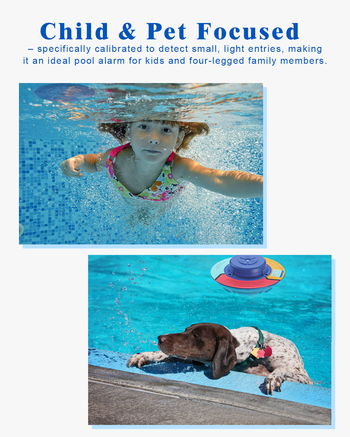 MINCOCO Pool Alarm for Inground & Above Ground Pools, Floating Pool Safety Alarm for Kids and Pets, No WiFi Needed, Smart Dynamic Wave Algorithm with 5 Sensitivity Levels – Simple, Efficient & Reliable (Blue)