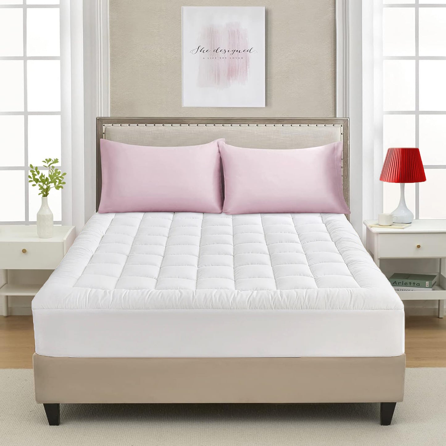 Mincoco Mattress Pad White