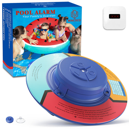 MINCOCO Pool Alarm for Inground & Above Ground Pools, Floating Pool Safety Alarm for Kids and Pets, No WiFi Needed, Smart Dynamic Wave Algorithm with 5 Sensitivity Levels – Simple, Efficient & Reliable (Blue)