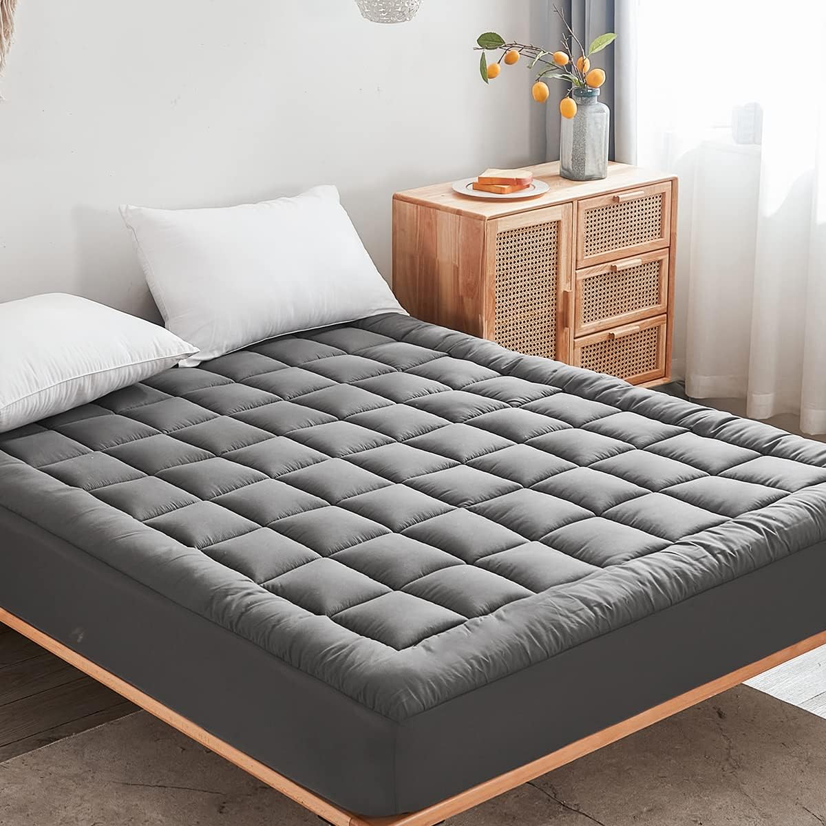 Mincoco Mattress Pad Grey