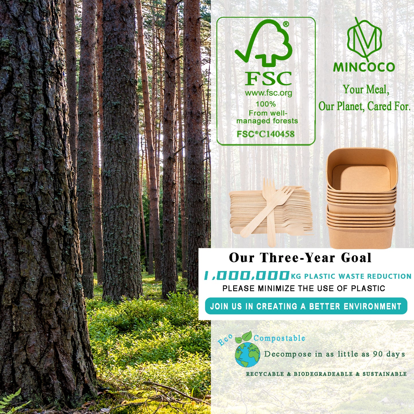 MINCOCO Disposable Paper Bowls