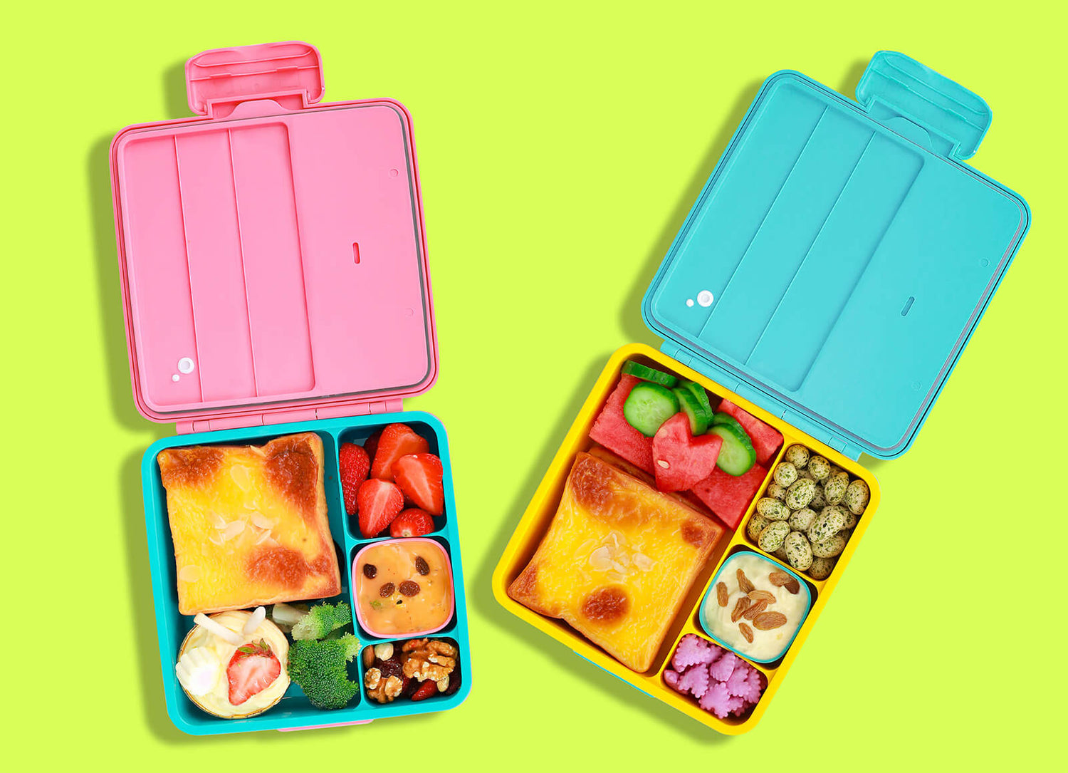 MINCOCO Kids Bento Lunch Box - Lunch Container with Sauce Jar, Spoon&Fork  4-Compartment, On-the-Go M…See more MINCOCO Kids Bento Lunch Box - Lunch