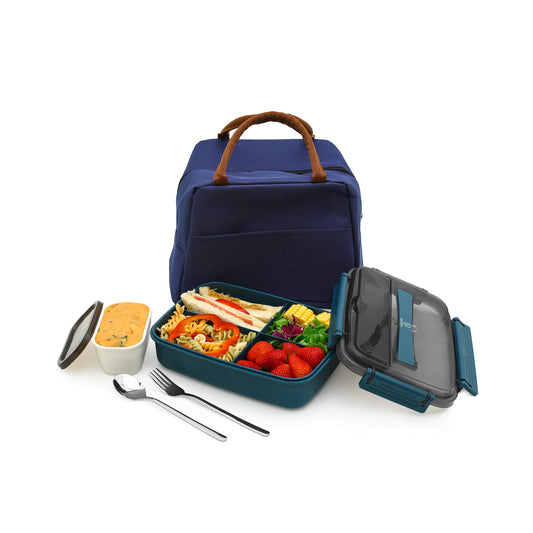 Modetro Slim-Line Bento Adult Lunch Box with Thermal Bag color